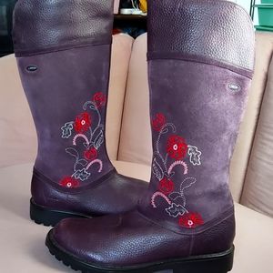 Clarks suede leather goretex plum tall boots size 5 goretex!